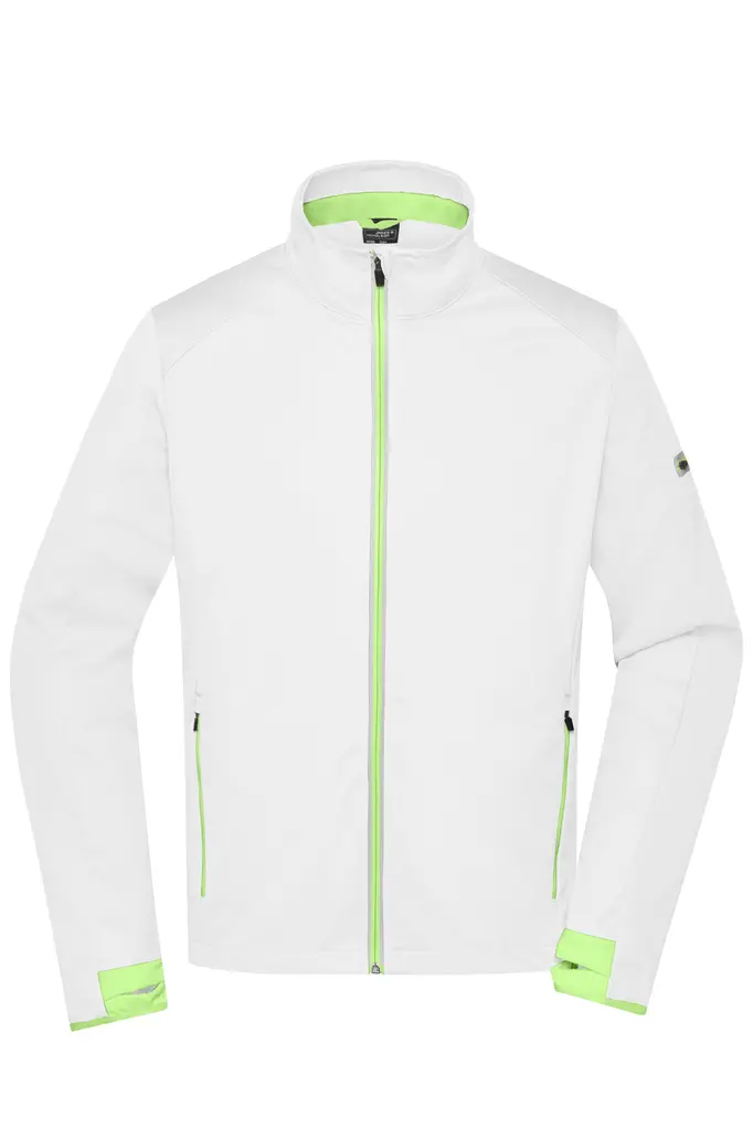 Muška softshell jakna JN1126 white/bright-green M-0