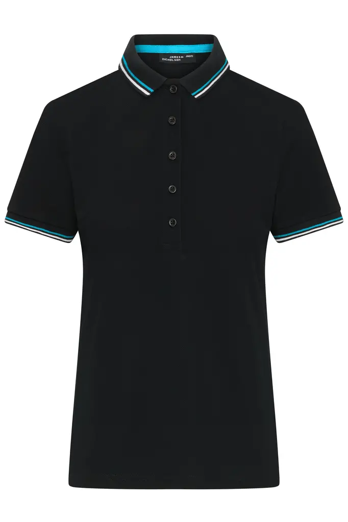 Ženska polo majica JN1305 black/white/turquoise XS-0
