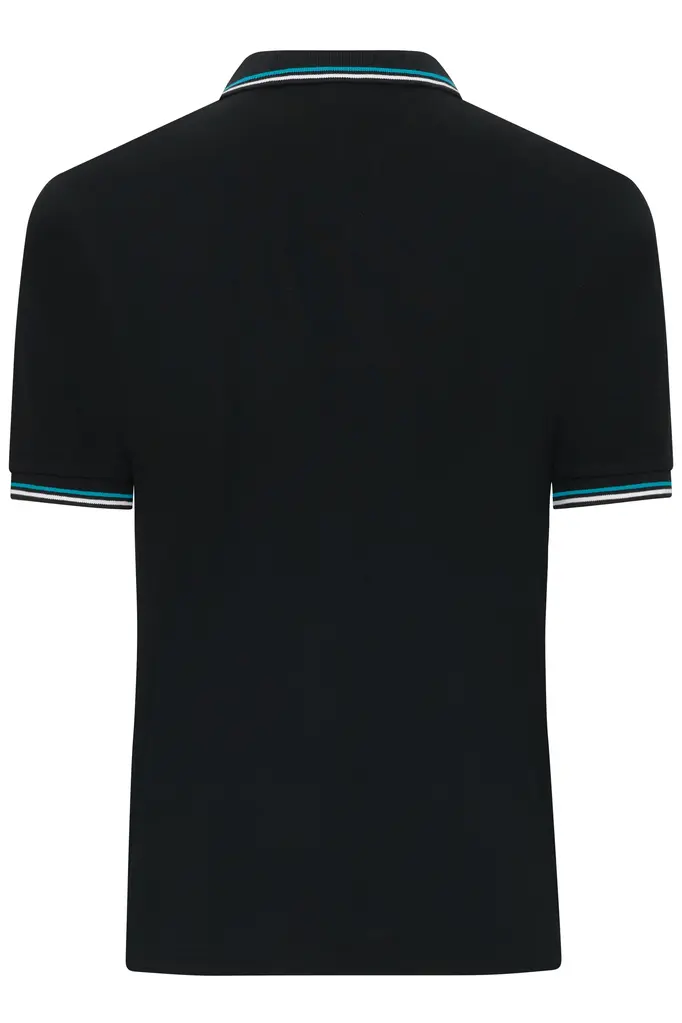 Polo majica JN1306 black/white/turquoise S-7