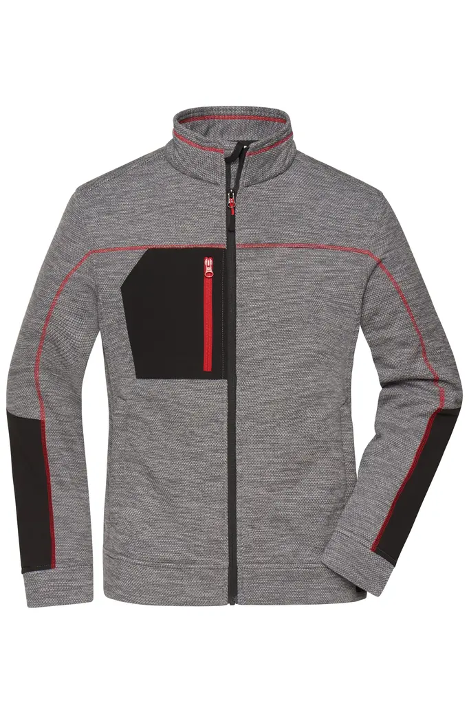 Ženski flis JN1817 carbon-melange/black/red XS-0
