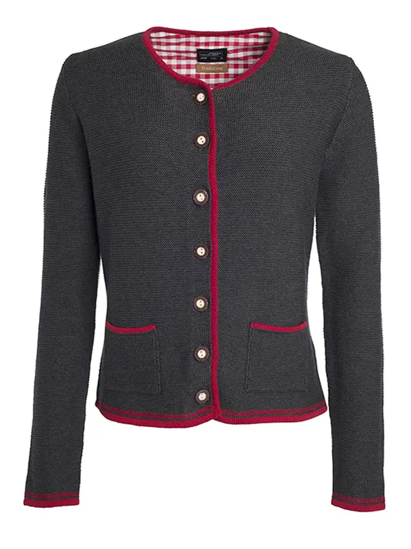 Ženska jakna JN639 anthracite-melange/red/red XS-0
