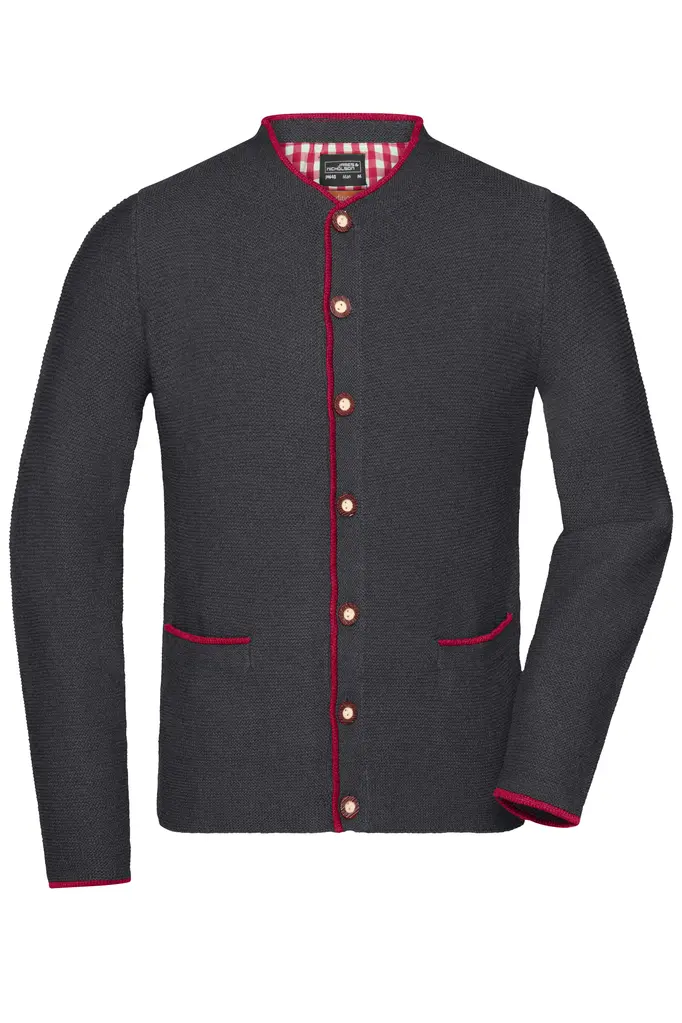 Muška košulja JN640 anthracite-melange/red/red S-0