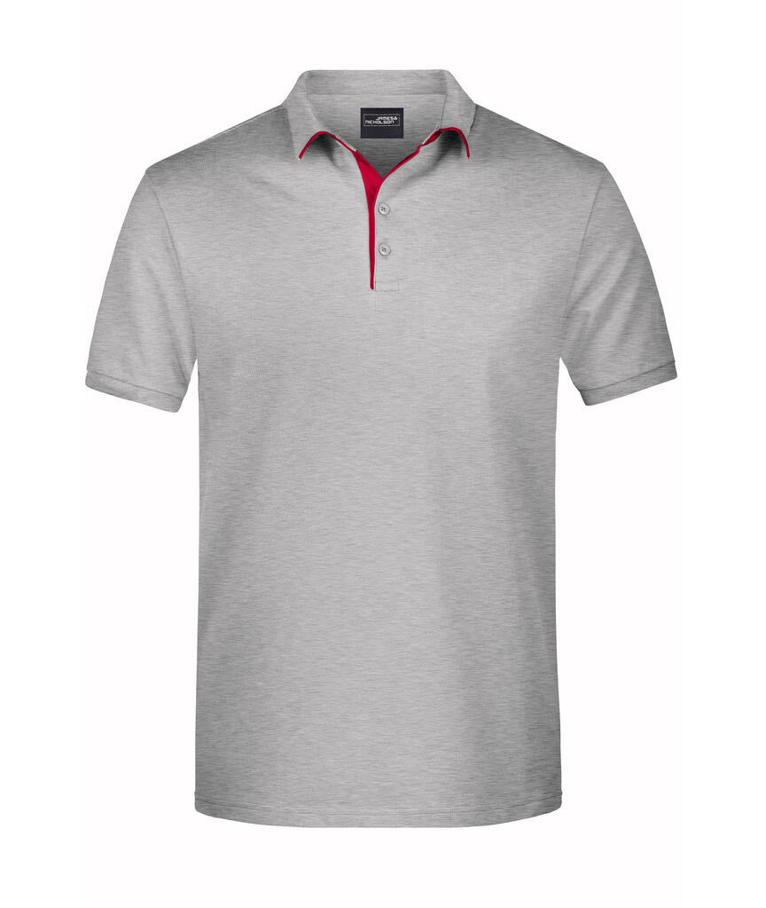 Ženska polo majica JN726 grey-heather/red M-0 Ženska polo majica JN726 grey-heather/red M-0