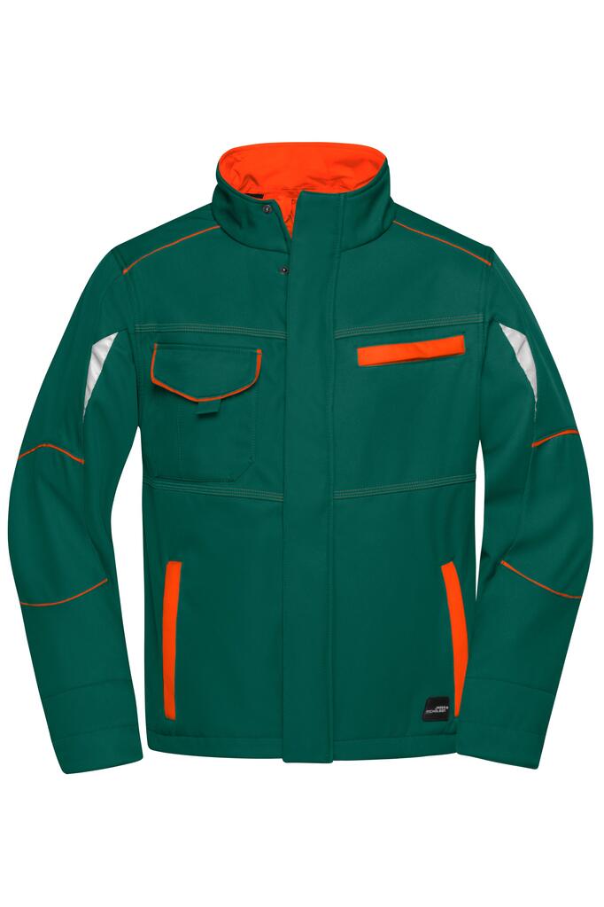 Radna softshell jakna JN851 dark-green/orange XS-0