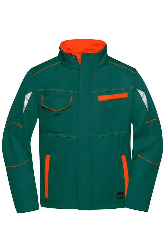 Radna softshell jakna JN851 dark-green/orange M-0