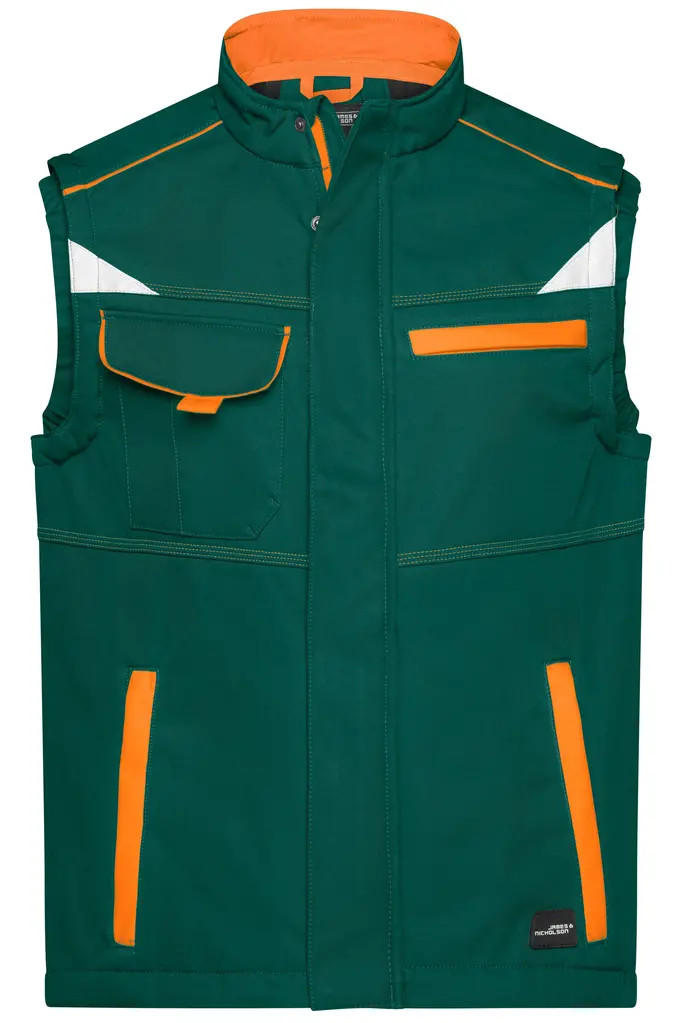 Radni softshell prsluk JN852 dark-green/orange XS-0