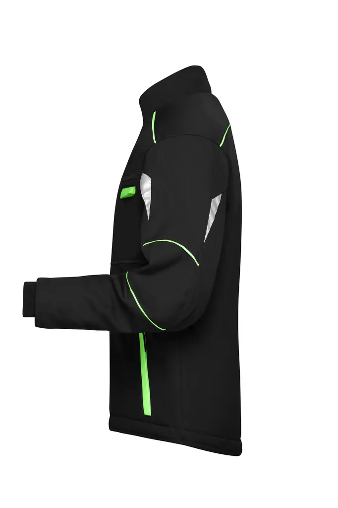 Radna softshell jakna JN853 black/lime-green XS-4