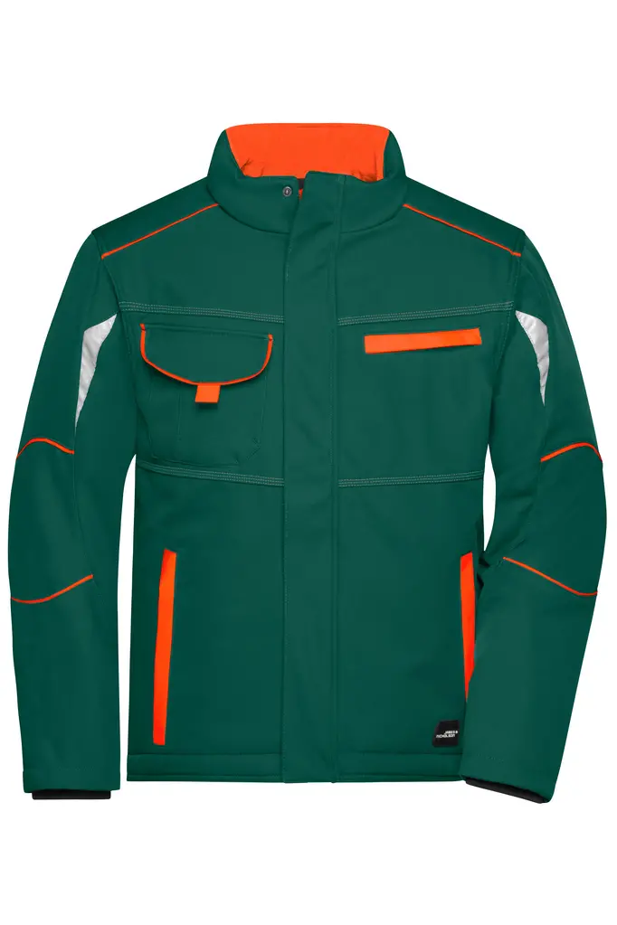 Radna softshell jakna JN853 dark-green/orange XS-0