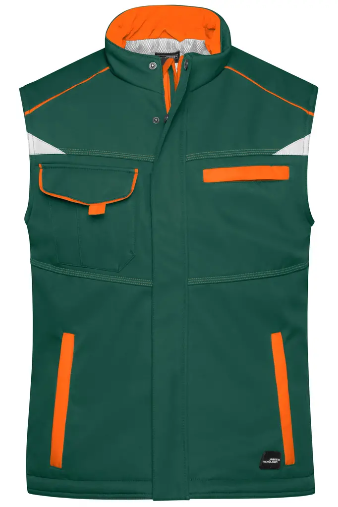 Radni softshell prsluk JN854 dark-green/orange XS-0