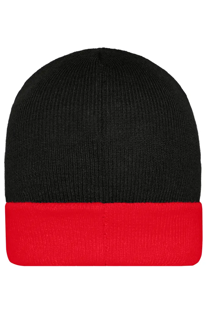 Pletena kapa MB7550 black/red one size-7