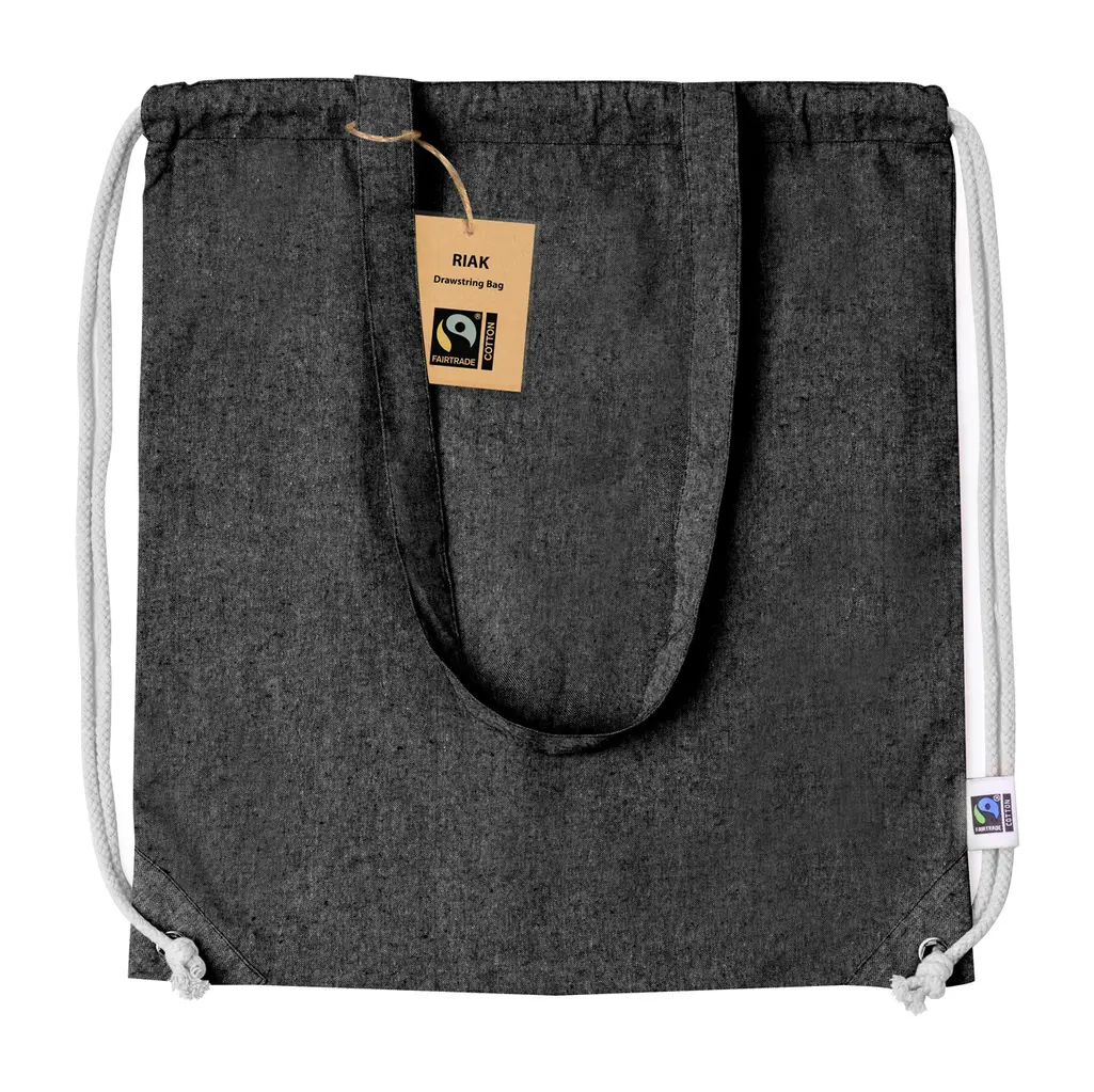 Fairtrade vrećica s uzicom Nefra AP733876 black 380×420 mm-0