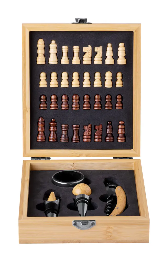 Šah i set za vino Kaspar AP734196 natural 148×168×52 mm-1