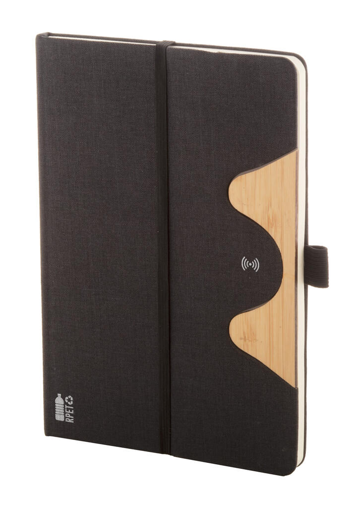 RPET Bežični punjač u obliku notesa Chatom AP864032 black-0 RPET Bežični punjač u obliku notesa Chatom AP864032 black-0