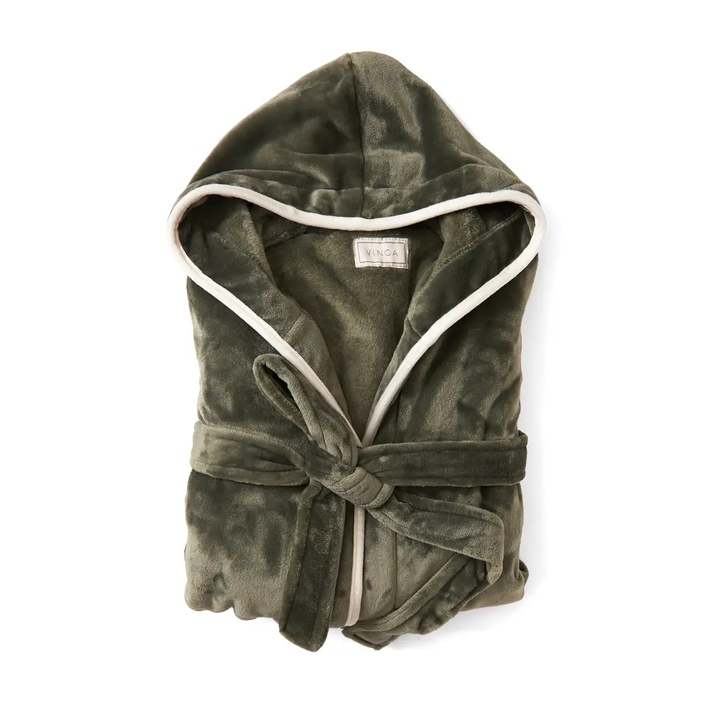 Luksuzni plišani ogrtač vel. S/M VINGA Louis V4950G green-1