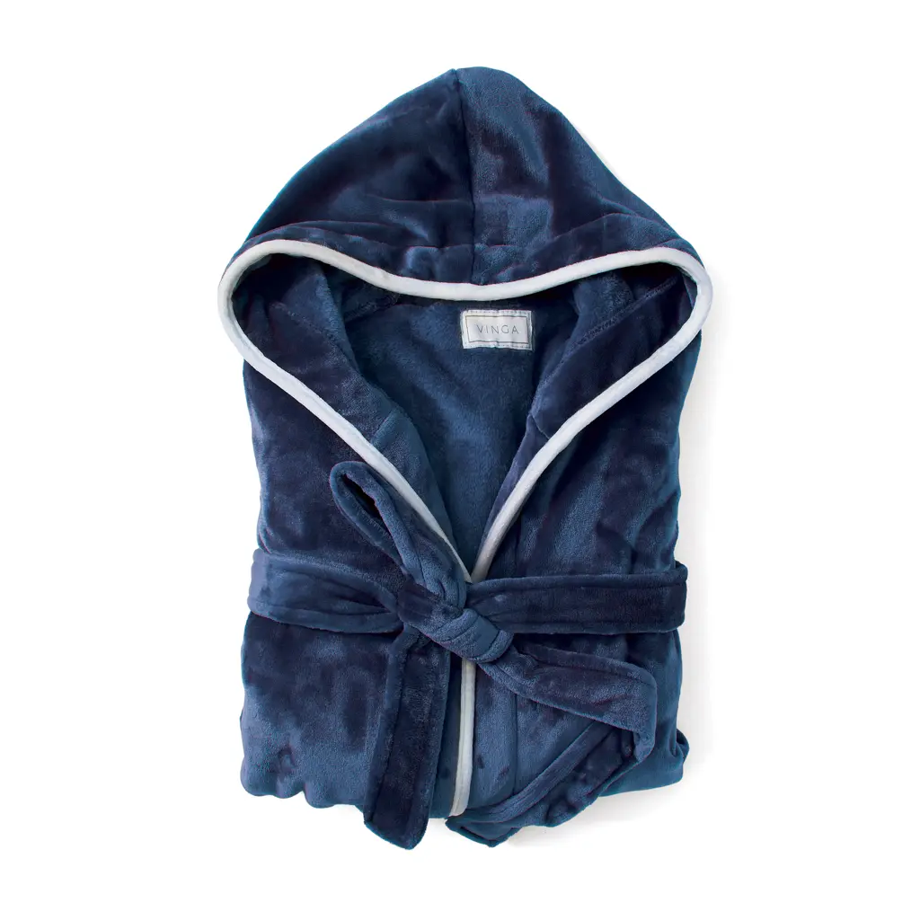 Luksuzni plišani ogrtač vel. S/M VINGA Louis V4950G navy-1