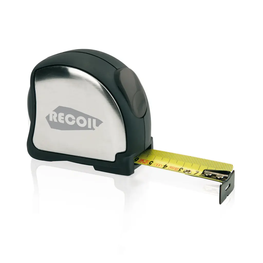 Reklamni metar od čelika s kopčom, 5m/25mm P115.65 silver-3