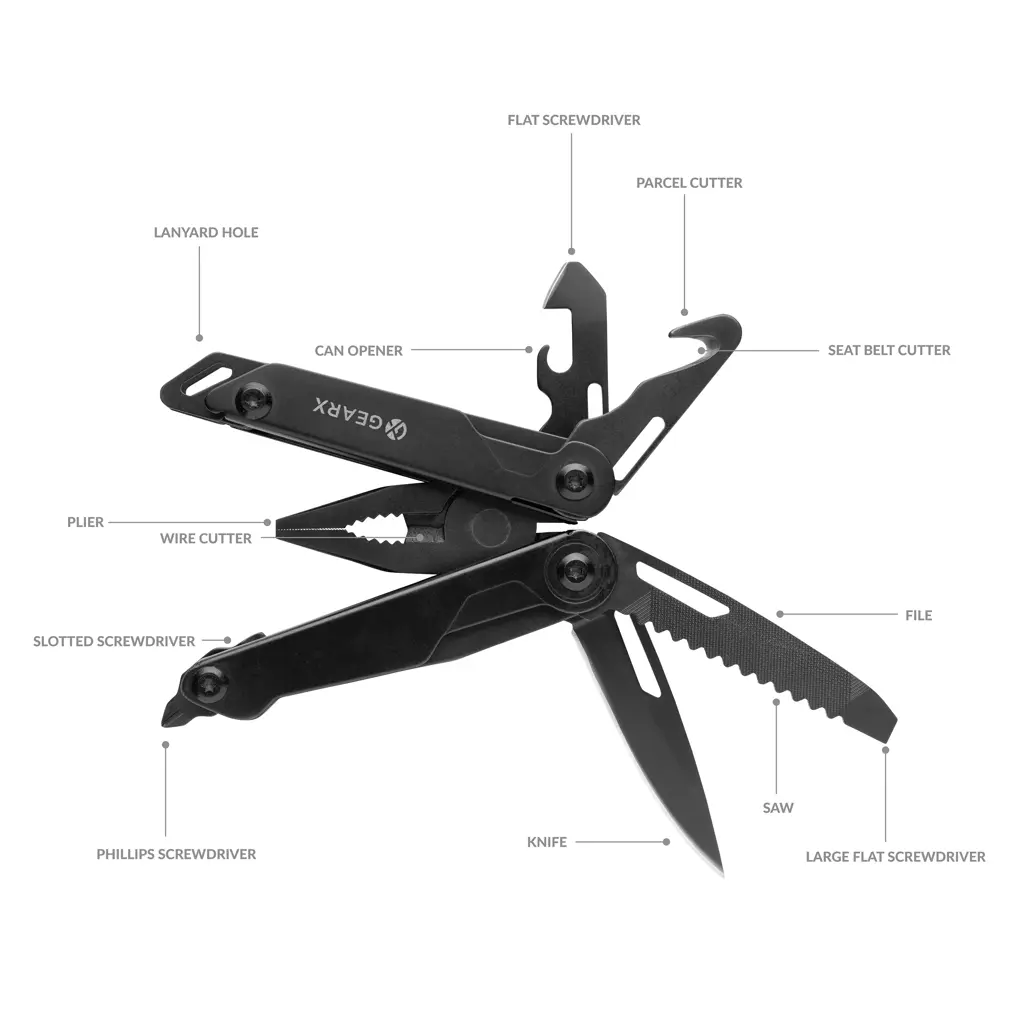 višenamjenski alat s kliještima Gear X P221.25 black-4