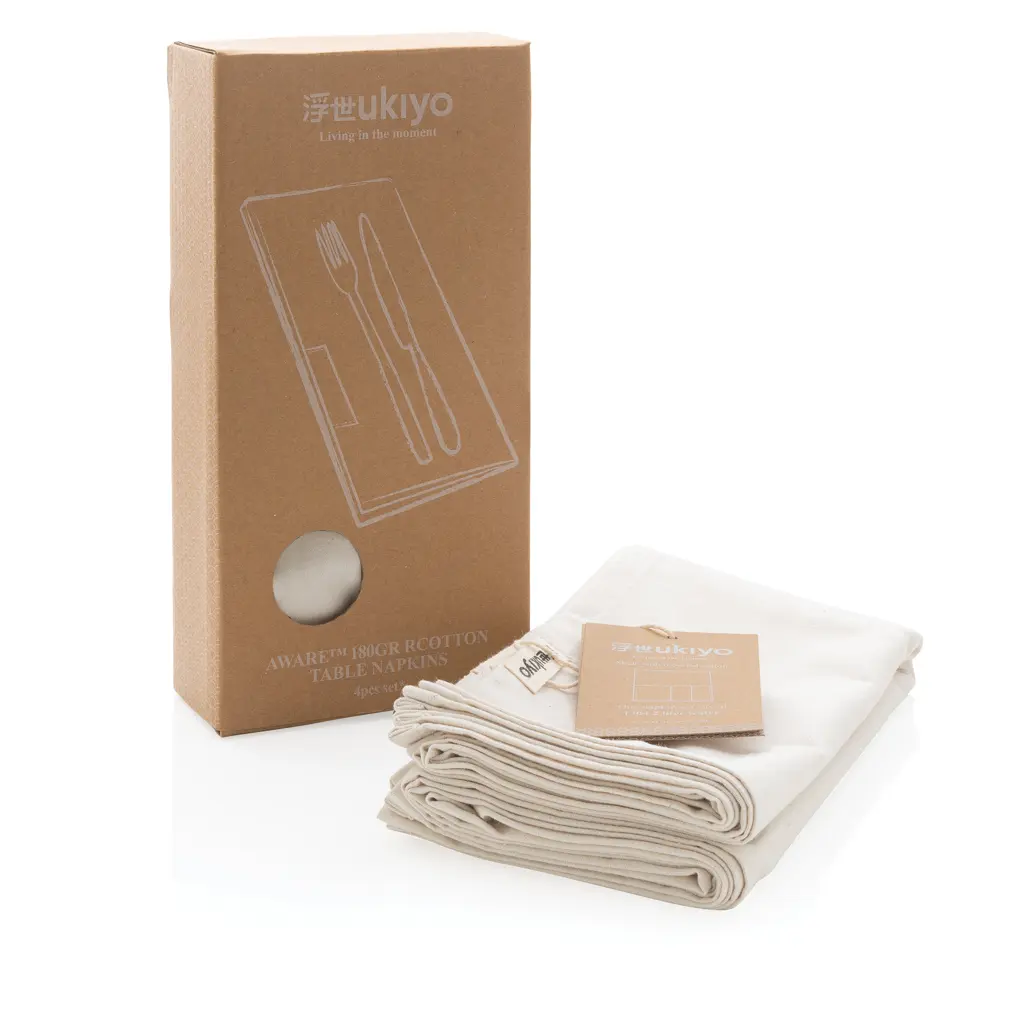 Set platnenih salveta 4 kom Ukiyo Aware™ P261.25 off white-6