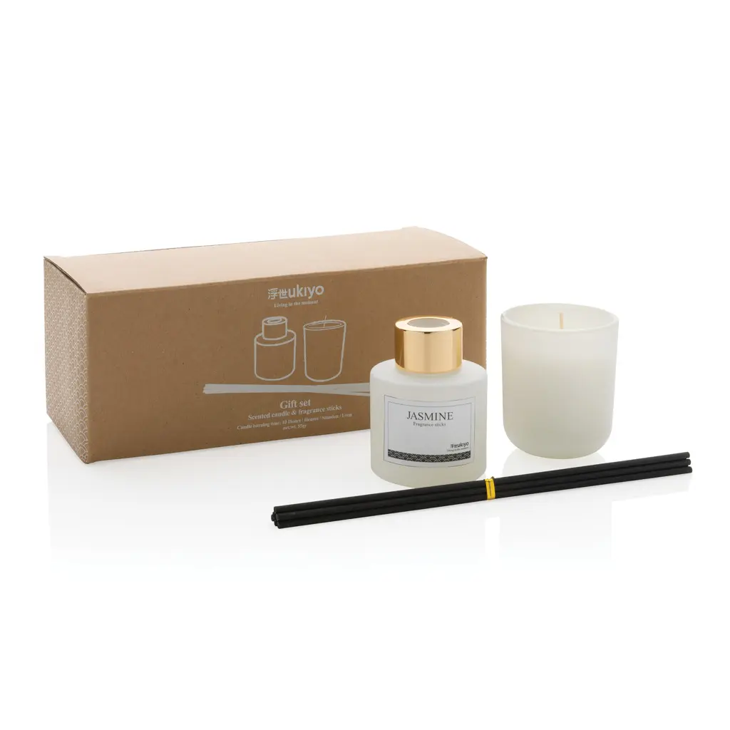 Poklon set svijeća i mirisnih štapića Ukiyo P262.97 white-7
