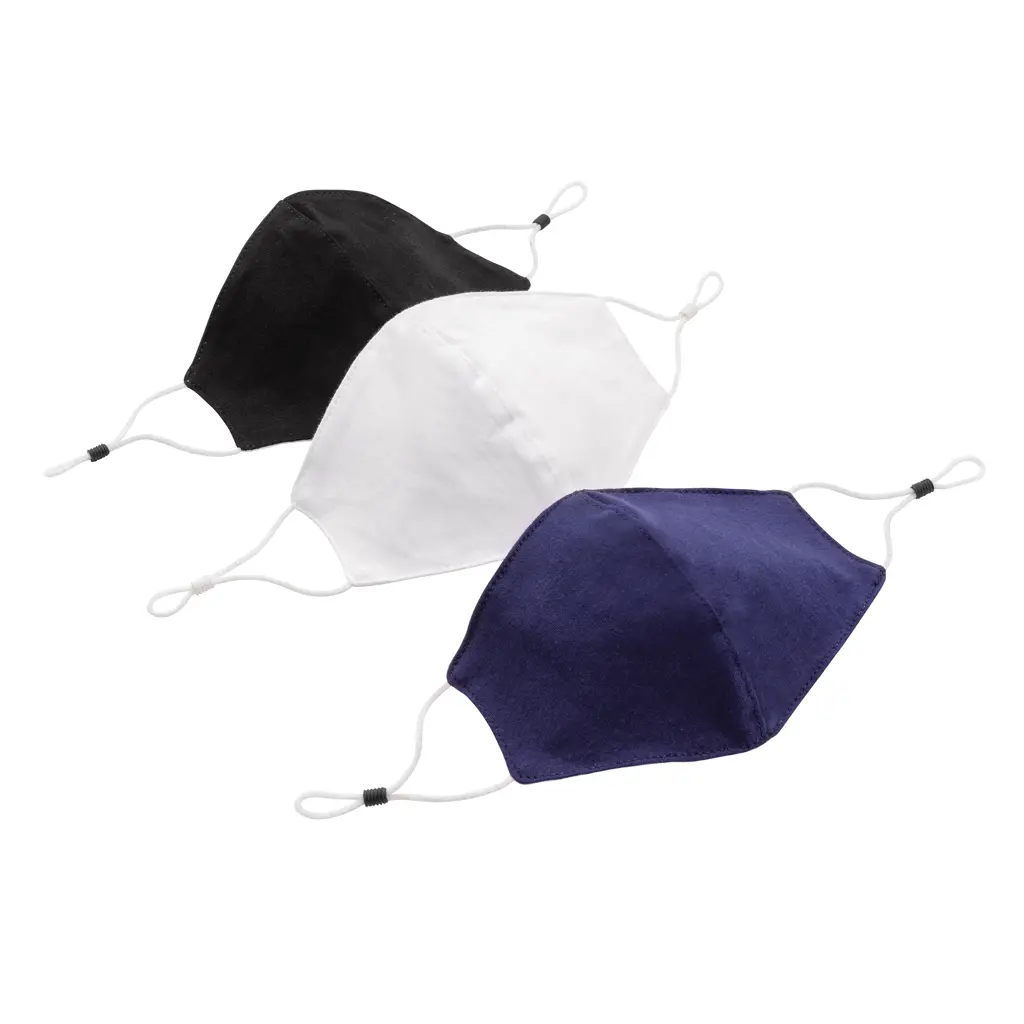 Dvoslojna pamučna maska ​​za lice za višekratnu upotrebu P265.89 white-7