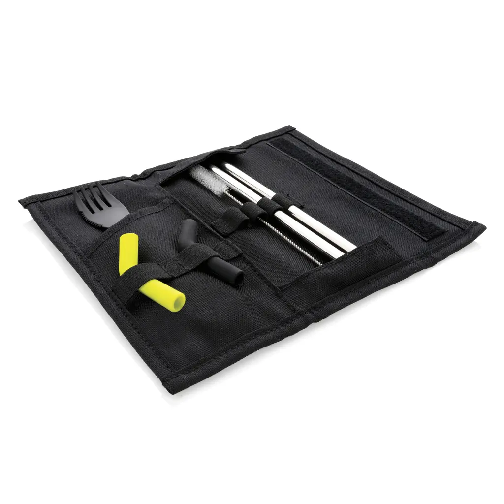 Set slamki i pribora za jelo u torbici Tierra P269.55 black-2