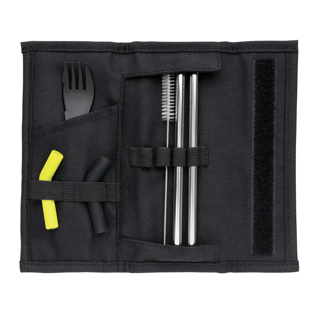 Set slamki i pribora za jelo u torbici Tierra P269.55 black-4