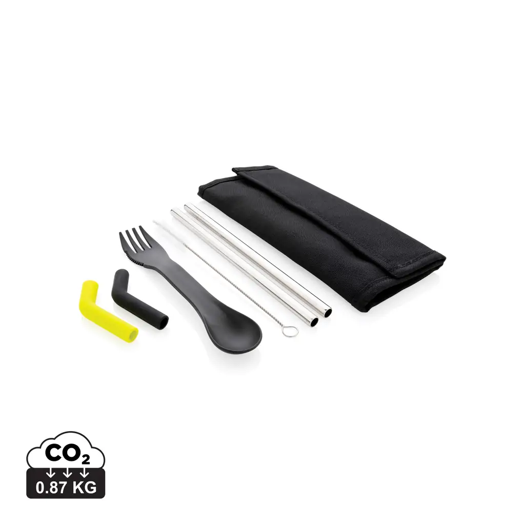 Set slamki i pribora za jelo u torbici Tierra P269.55 black-12