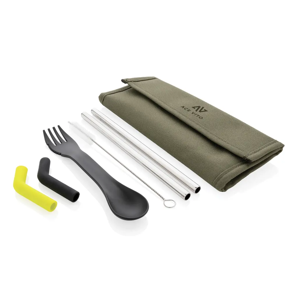 Set slamki i pribora za jelo u torbici Tierra P269.55 green-3