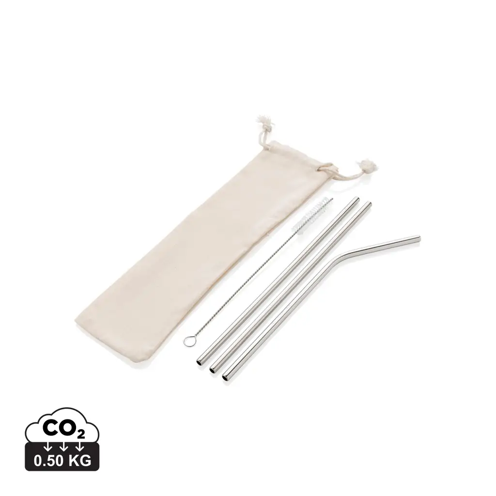 Set od 3 slamke za višekratnu upotrebu P269.57 silver-6