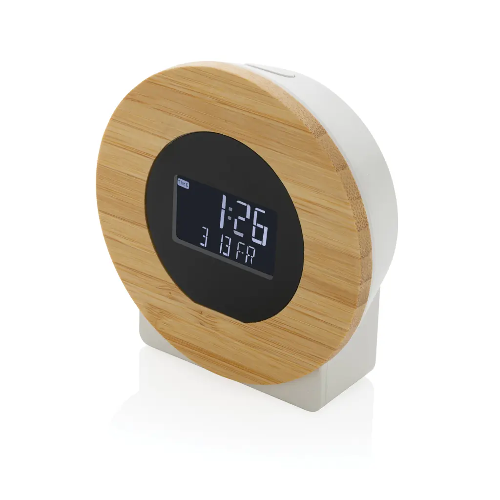 Stolni sat od plastike i bambusa Utah RCS LCD P279.61 brown-1