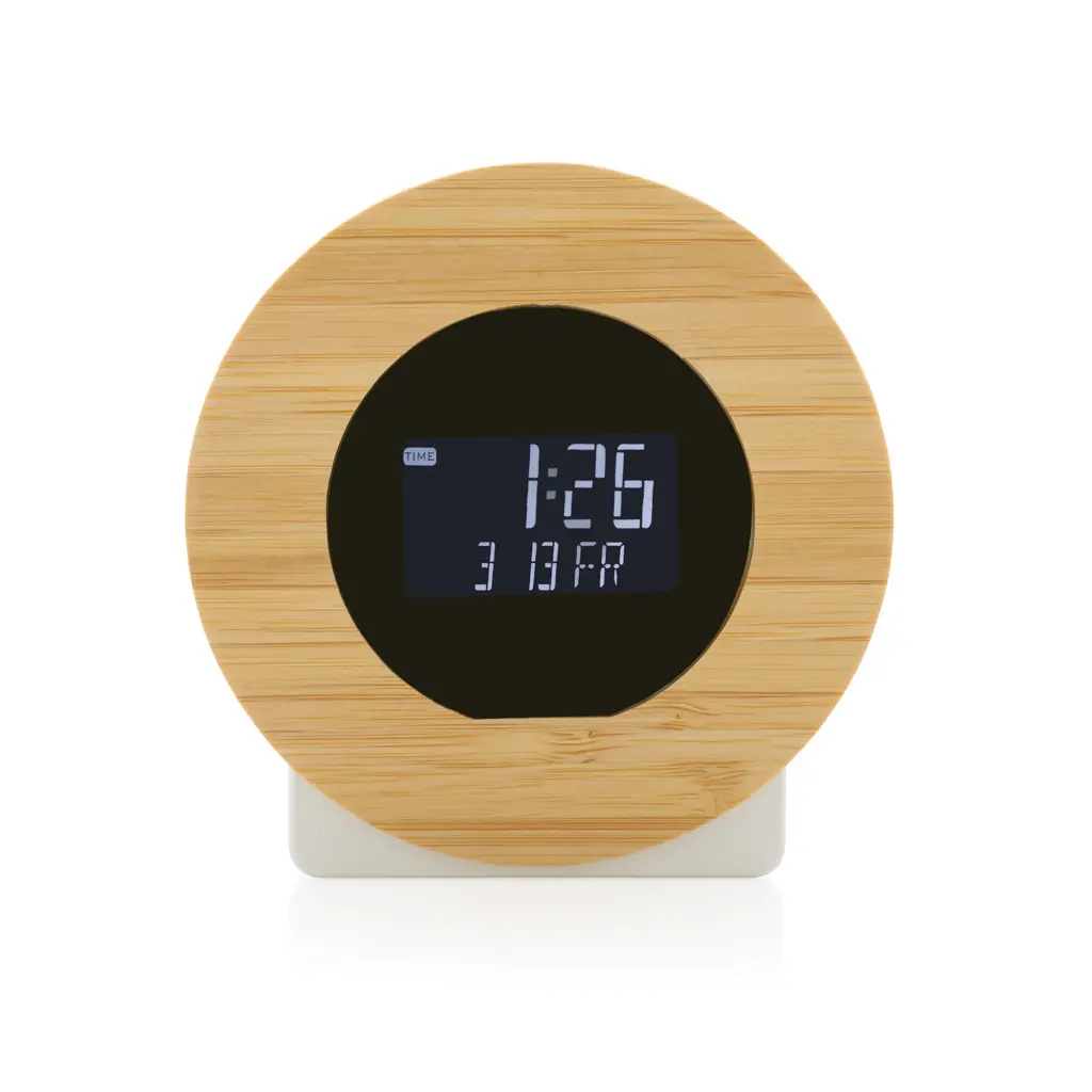 Stolni sat od plastike i bambusa Utah RCS LCD P279.61 brown-2
