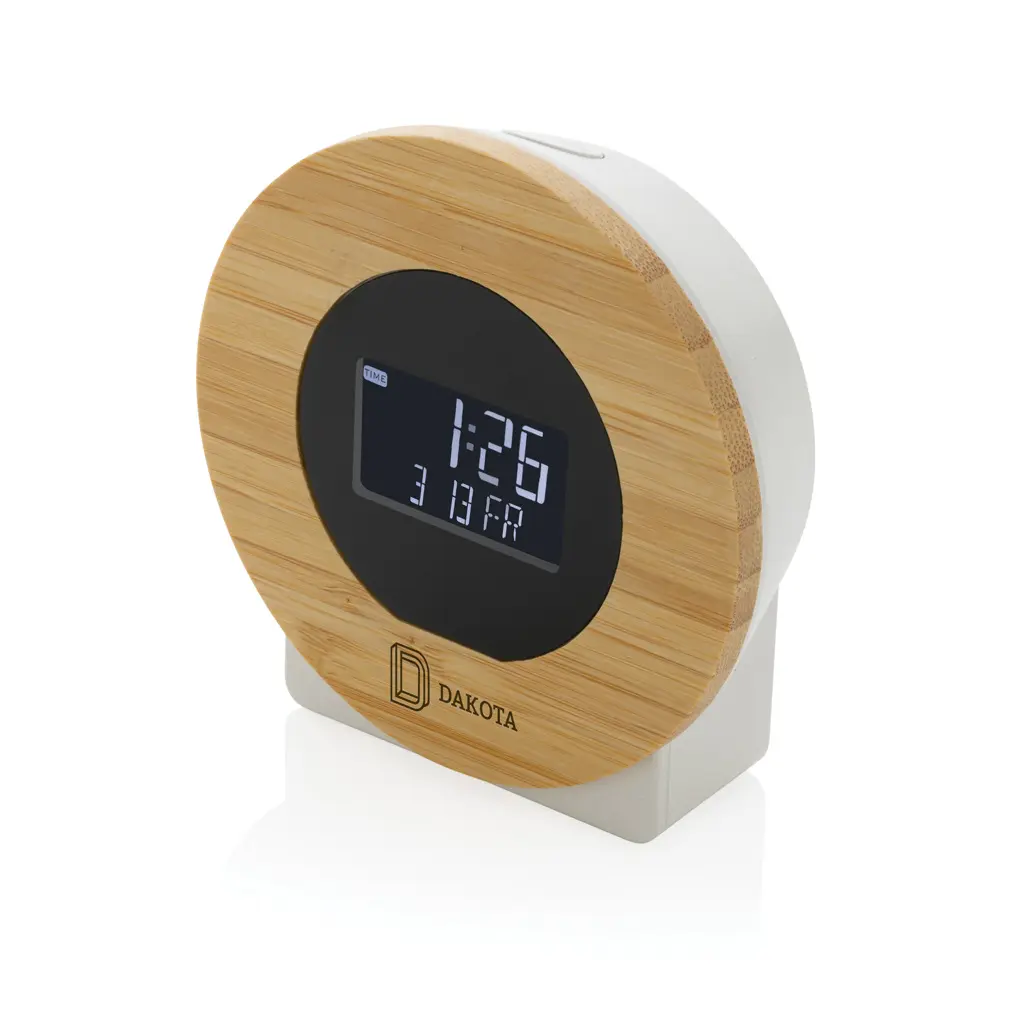 Stolni sat od plastike i bambusa Utah RCS LCD P279.61 brown-3