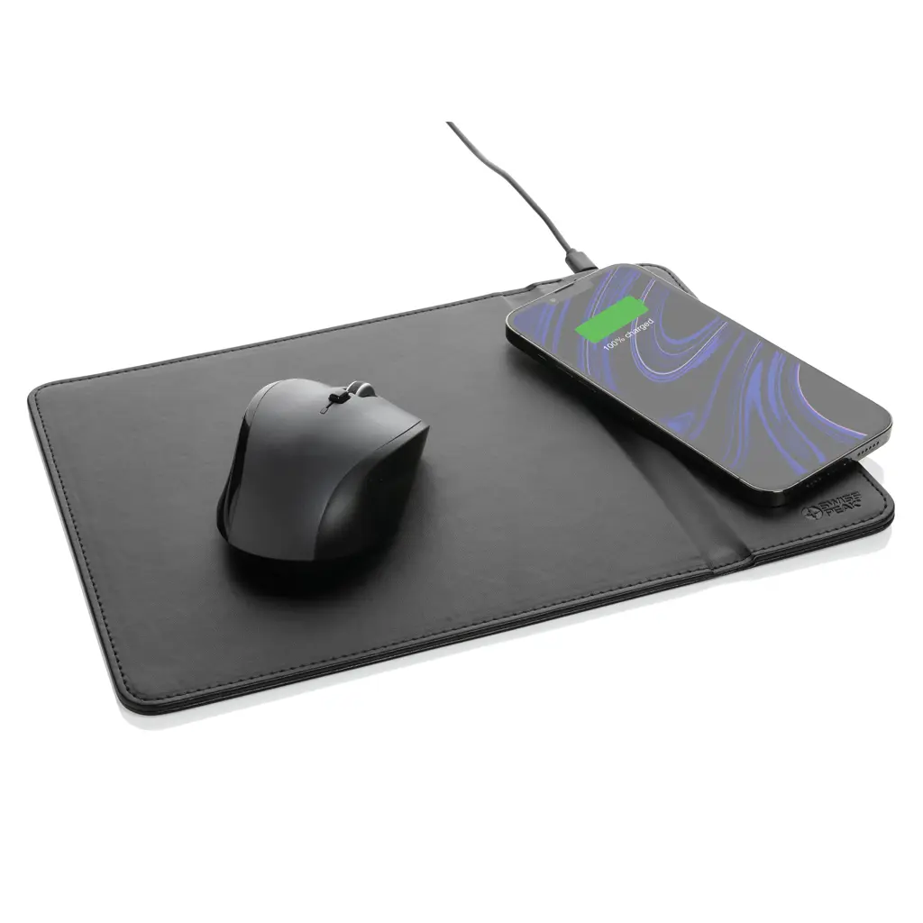 Podloga za miš s bežičnim punjenjem 10 W Swiss Peak RCS P300.24 black-2