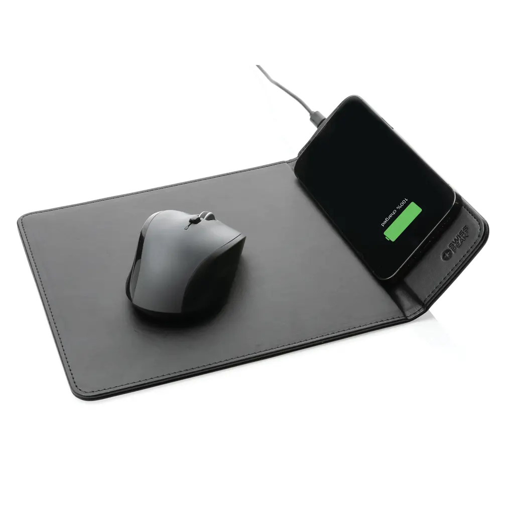 Podloga za miš s bežičnim punjenjem 10 W Swiss Peak RCS P300.24 black-5