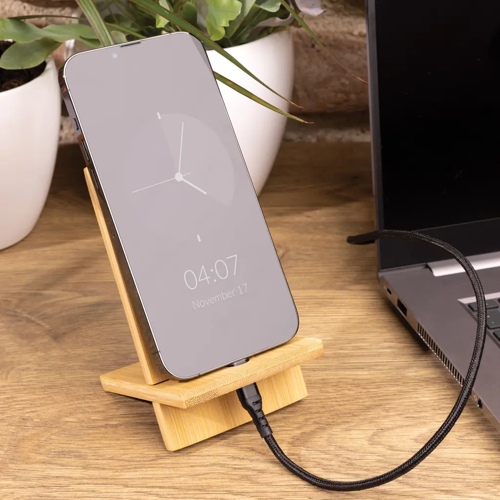 Stalak za mobitel od bambusa u kraft kutiji P301.40 brown-7