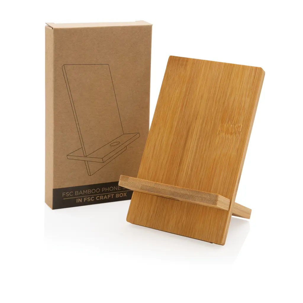 Stalak za mobitel od bambusa u kraft kutiji P301.40 brown-8
