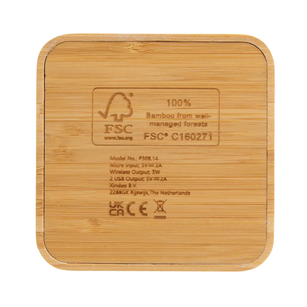Bežični punjač s USB-om 5W P308.14 brown-6