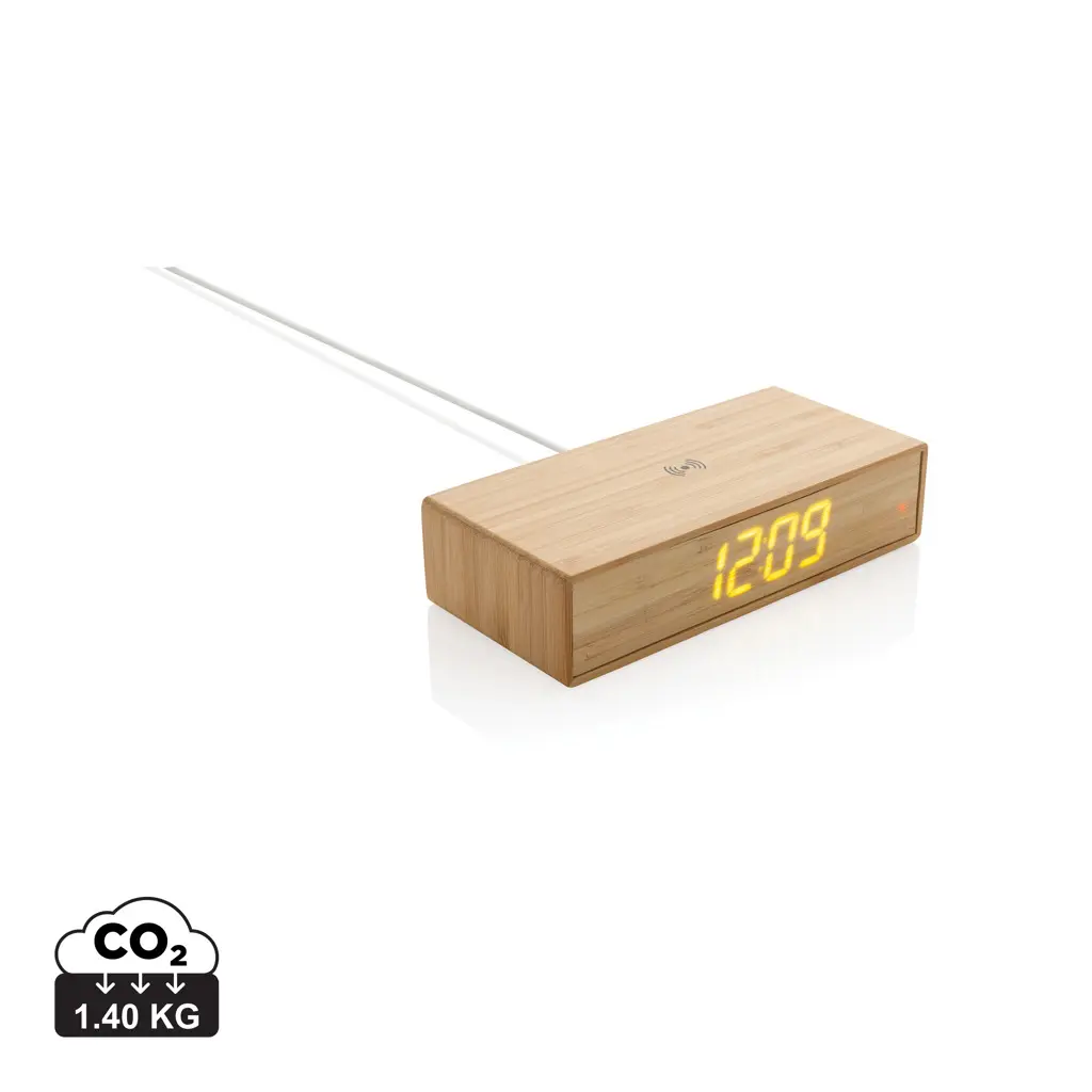 Budilica s 5W bežičnim punjačem P308.23 brown-0