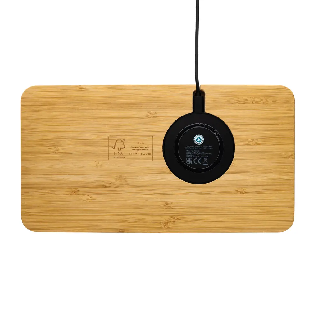 Stolni organizator od bambusa 10W bežični punjač P308.39 brown-5