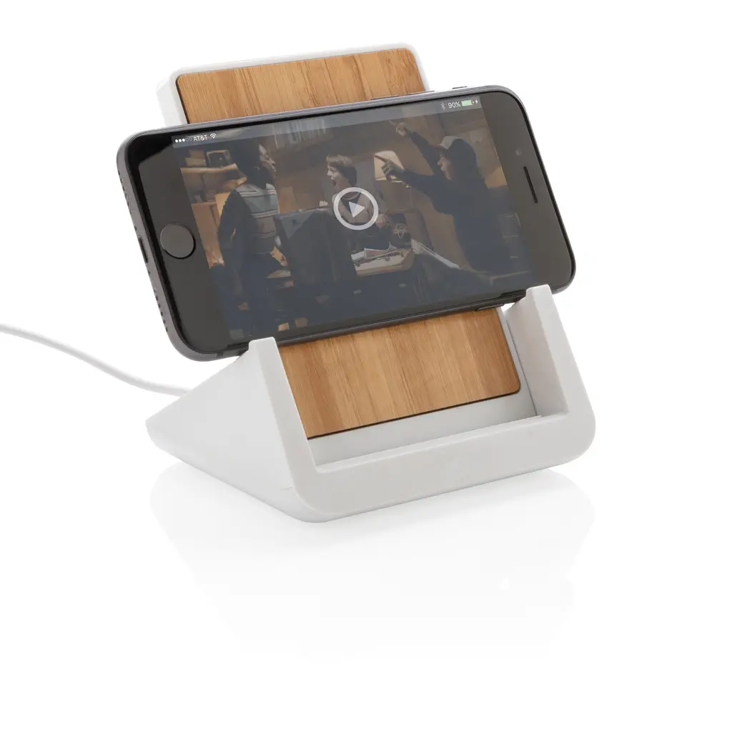 Stalak za mobitel s bežičnim punjačem 10 W Ontario RCS P308.41 white-2