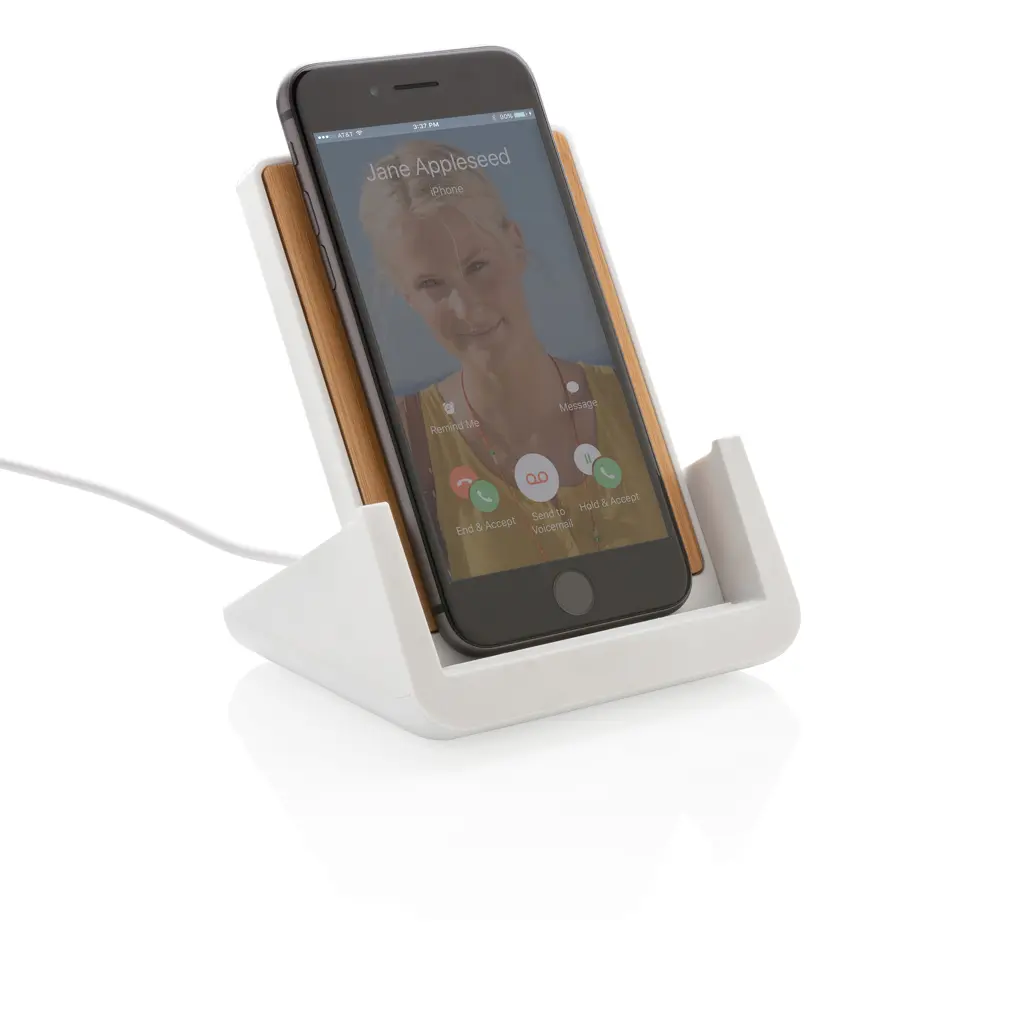 Stalak za mobitel s bežičnim punjačem 10 W Ontario RCS P308.41 white-4