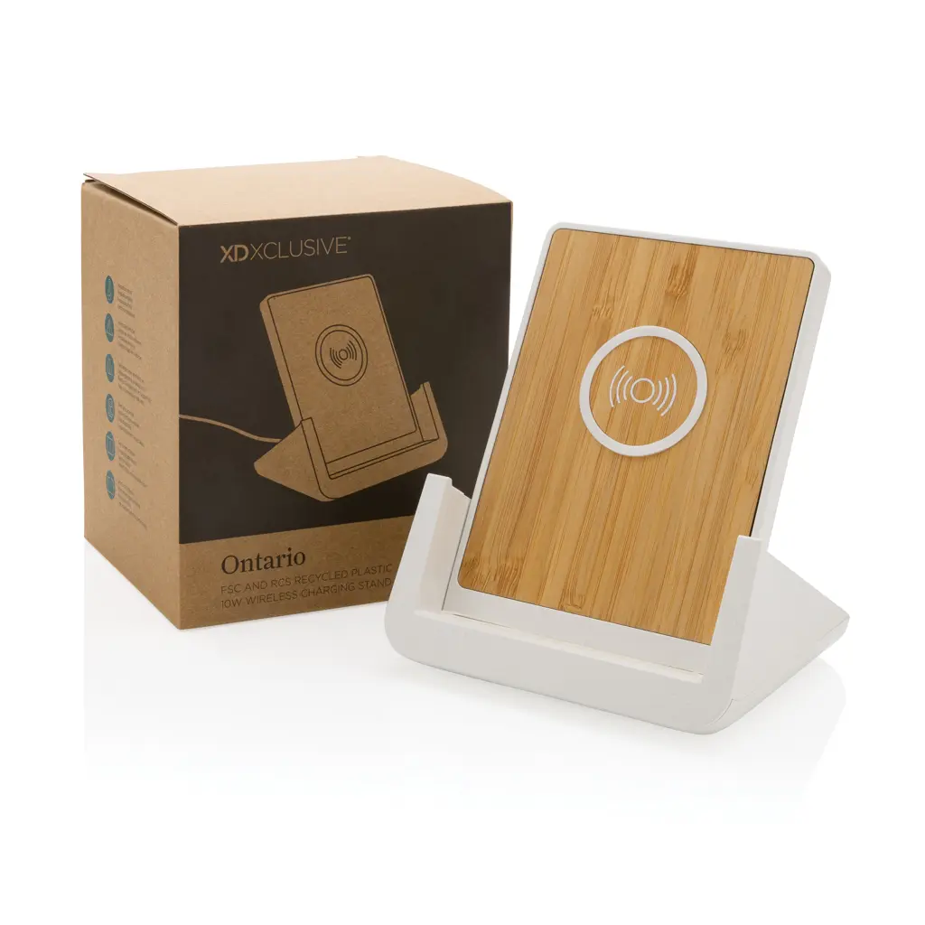 Stalak za mobitel s bežičnim punjačem 10 W Ontario RCS P308.41 white-13