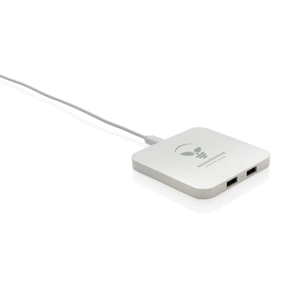 Bežični punjač od 10W RCS s USB priključcima P308.46 white-3