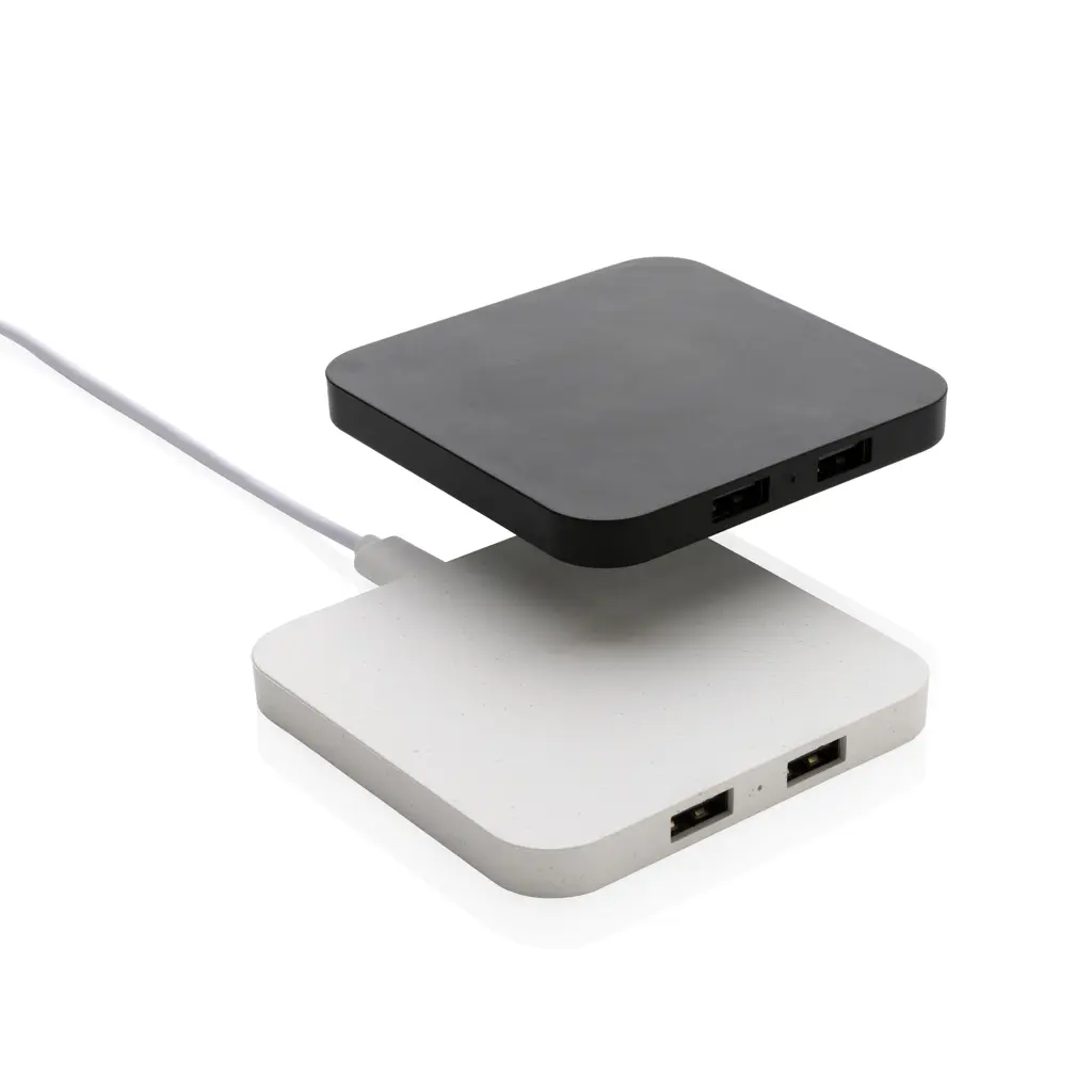 Bežični punjač od 10W RCS s USB priključcima P308.46 white-7