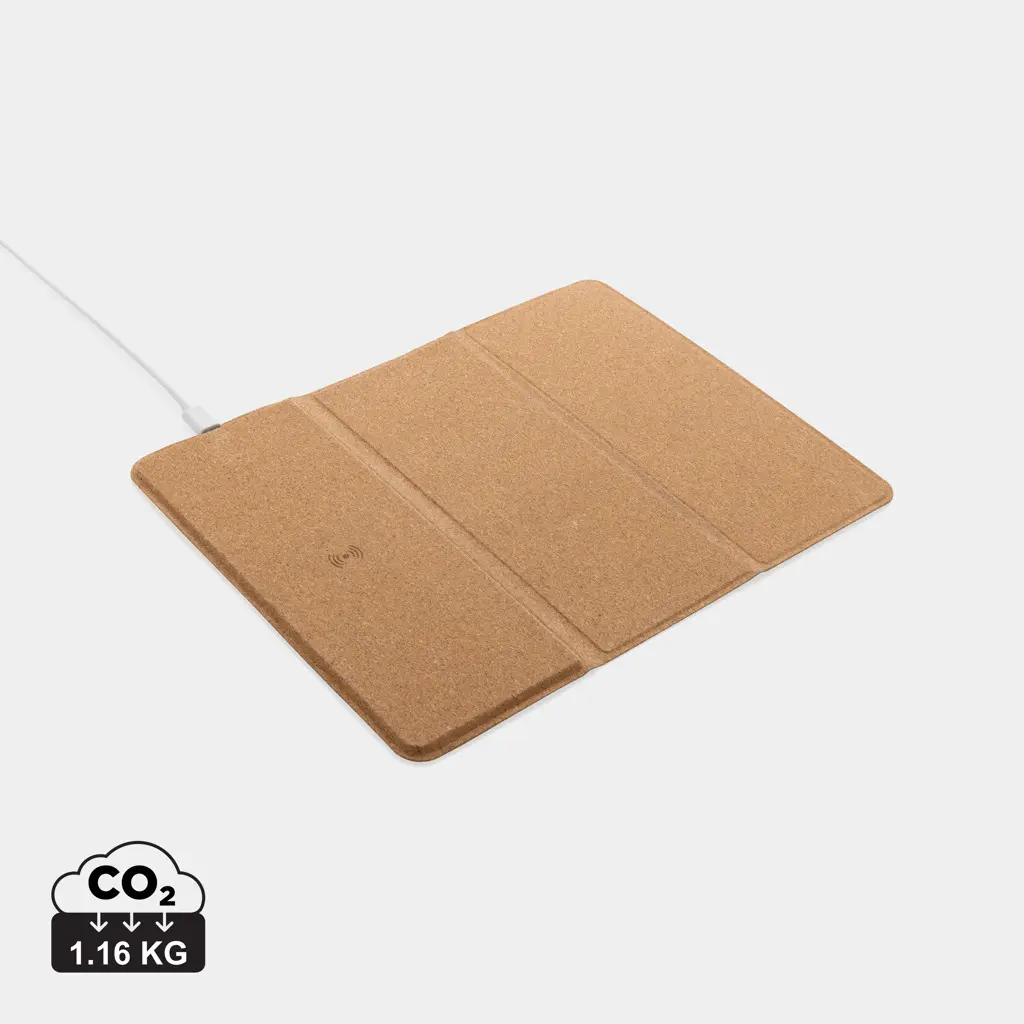 Podloga za miš od pluta i stalak za bežično punjenje od 10 W P308.51 brown-0