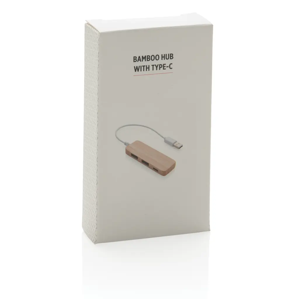 Type-C USB hub od bambusa P308.73 brown-7