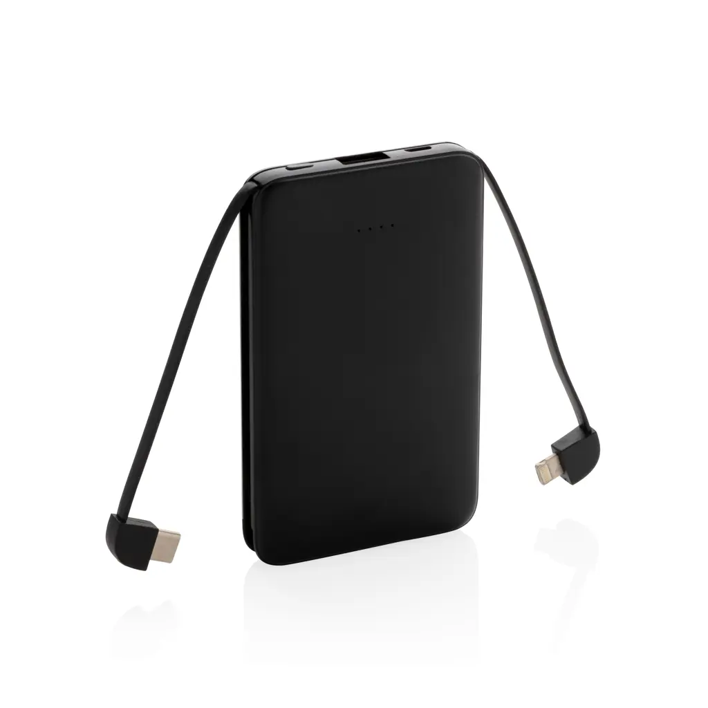 Power bank s integriranim kablovima 5.000 mAh džepni P322.08 black-1