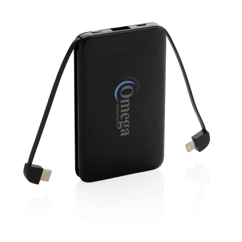 Power bank s integriranim kablovima 5.000 mAh džepni P322.08 black-3