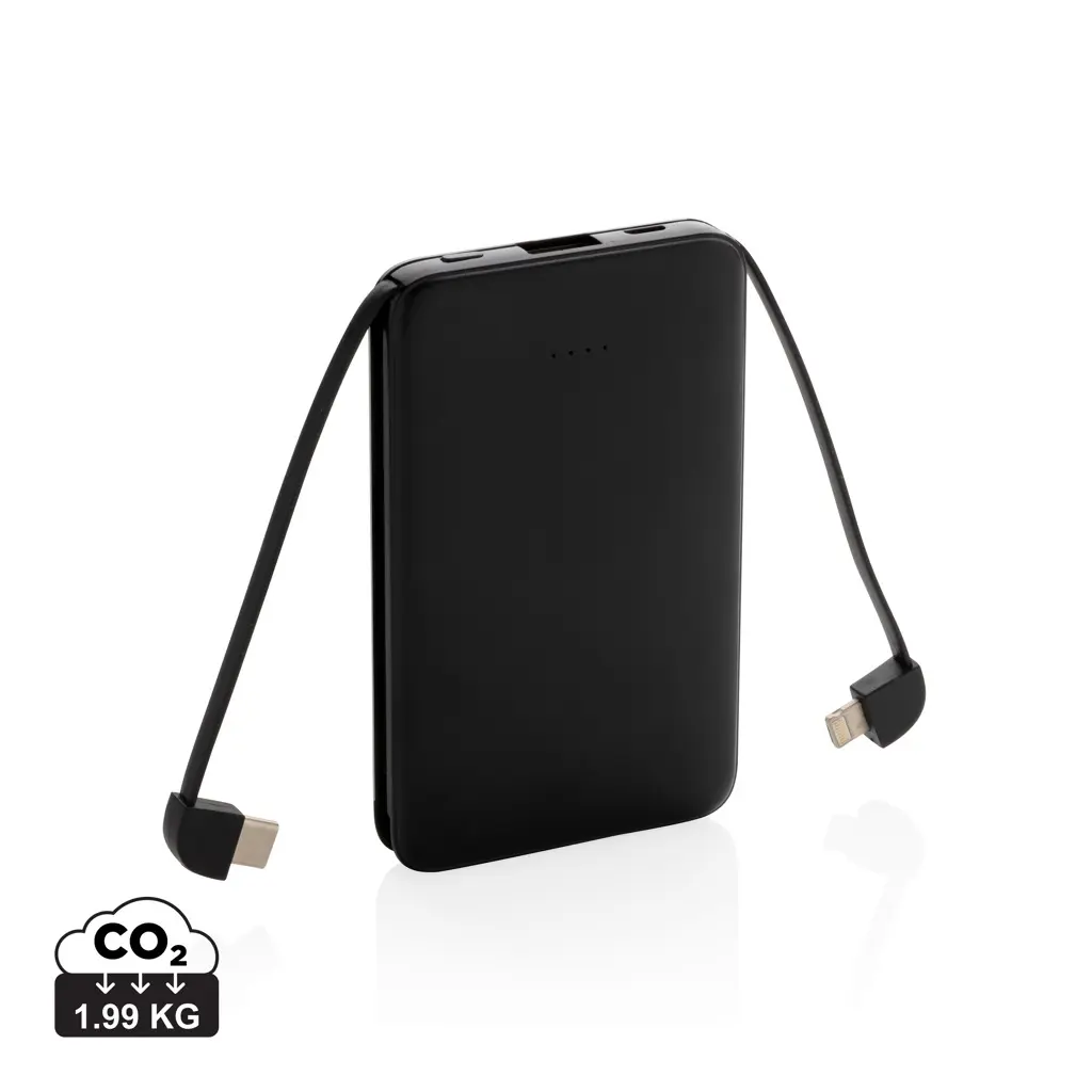 Power bank s integriranim kablovima 5.000 mAh džepni P322.08 black-0