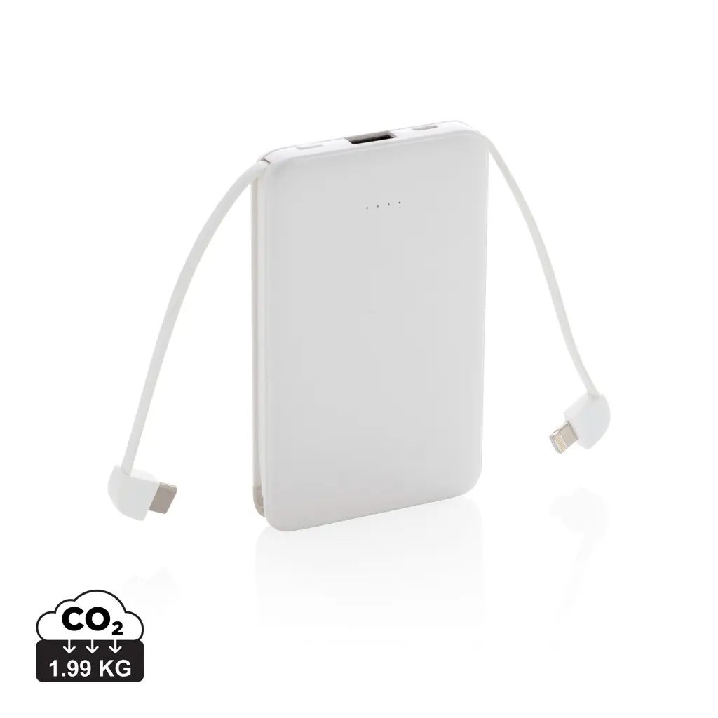 Power bank s integriranim kablovima 5.000 mAh džepni P322.08 white-0